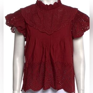 Mock Neck Short Sleeve Blouse